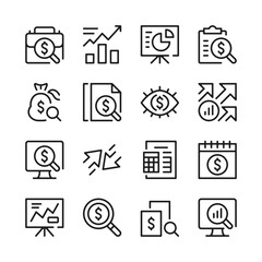 Poster - financial analytics line icons set. modern graphic design concepts, simple outline elements collecti
