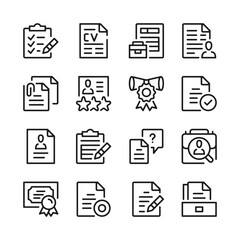 Poster - Employment documents line icons set. Modern graphic design concepts, simple outline elements collection. Vector line icons