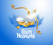 Ram Navami vector illustration religious holiday india. Shree Ram Navami , bow and arrow Lord Rama. Festive creative background design  Ram Navami