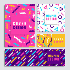 Wall Mural - modern colorful geometric shape card set