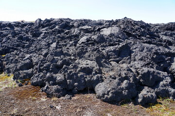 the remnants of the volcanic eruptions near krafla lava field, myvatn, iceland