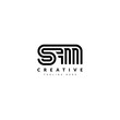 SAM Striped Combination Logo. Typography for Company and Business Logo.