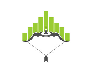 Sticker - Bow and arrow with chart growth up