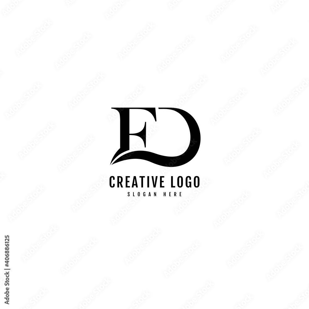 ED Combination text logotype. Minimalist letter concept. Typography for Company and Business Logo. - obrazy, fototapety, plakaty 