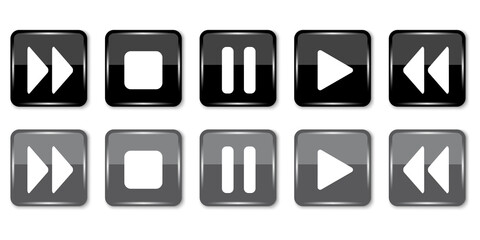 Poster - Black media player control. Digital background. Play button icon. Internet technology. Stock image. EPS 10.