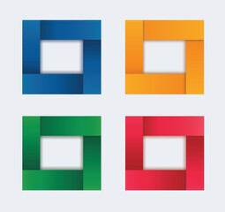 Poster - set of modern square isolated color frame template background vector illustration EPS10