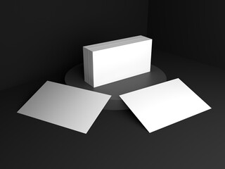 white business card mockup on dark background, stylish printed business card, corporate identity,