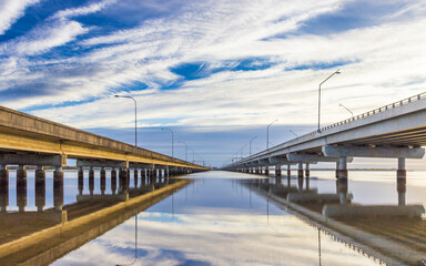 a pier between two bridges