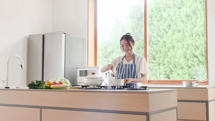 Poster - 料理する女性