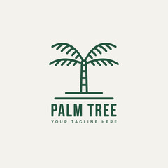 Wall Mural - palm tree minimalist line art logo template vector illustration design. simple modern travel, resort, spa logo concept