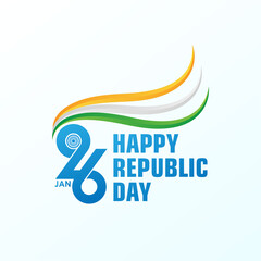 Wall Mural - Happy Republic Day background. 26 January logo symbol vector illustration