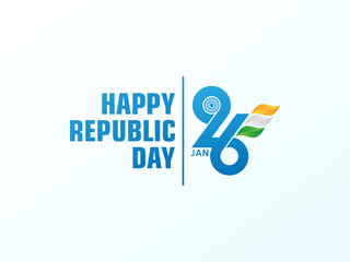 Wall Mural - Happy Republic Day background. 26 January logo symbol. vector illustration