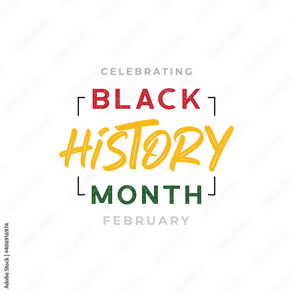 African-Americans Black history month lettering background vector illustration - obrazy, fototapety, plakaty 
