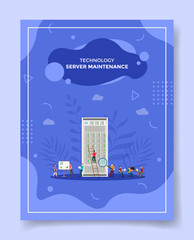Poster - server monitor concept for template of banners, flyer, books cover, magazine