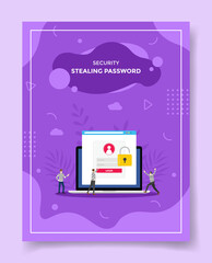 Poster - stealing password concept for template of banners, flyer, books cover, magazine