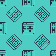 Aufkleber - Black line Browser files icon isolated seamless pattern on green background. Vector.