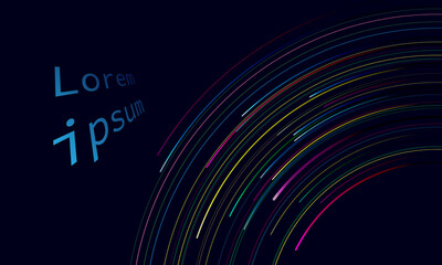 Poster - Colorful curve speed line abstract technology background. Circle form data connection.