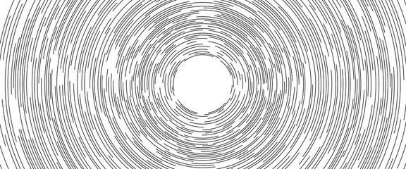 Fototapete - abstract black concentric lines over white background