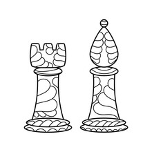 Chess coloring book / Dibujo Ajedrez para colorear -8- - Openclipart