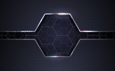 Wall Mural - abstract metal background with hexagonal pattern