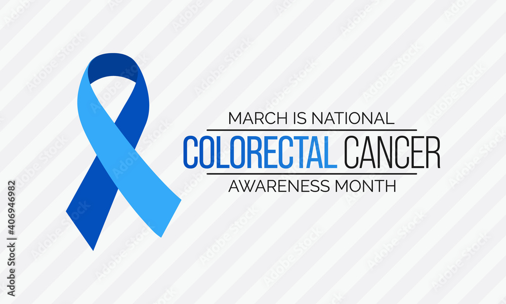 Vector illustration on the theme of Colorectal Cancer awareness month. It is a type of cancer that begins in the large intestine. The colon is the final part of the digestive tract. - obrazy, fototapety, plakaty 