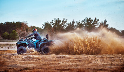 Cross-country quad bike race, extreme sports