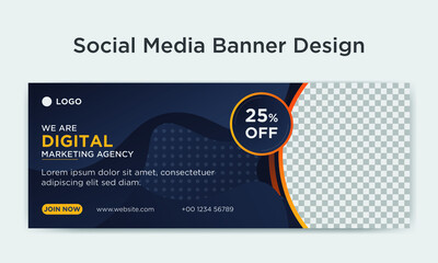 Digital marketing facebook cover social media banner design template