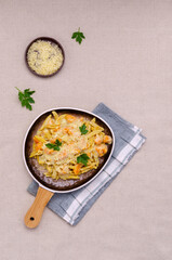 Wall Mural - Pasta with pumpkin in white sauce