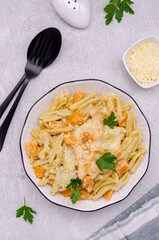 Wall Mural - Pasta with pumpkin in white sauce