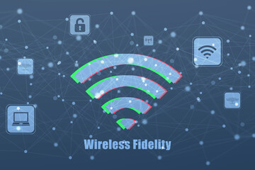 Poster - 2d illustration WiFi symbol sign