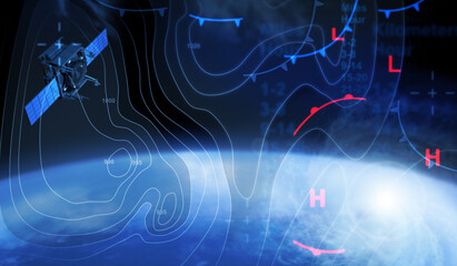 Wall Mural - weather map and satellite