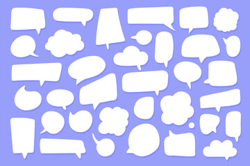 Poster - Set of speech bubble boxes vectors for dialogs. Cartoon dialogue Isolated on background