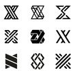 Vector logo design template for business. Letter X. 