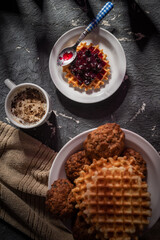 Wall Mural - Dark food photo- on a black background