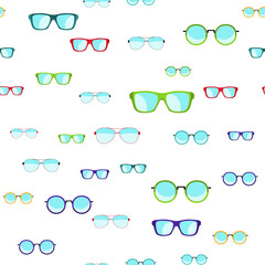 Canvas Print - Collection Set of sun glasses seamless pattern background. Vector Illustration