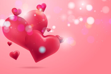 Wall Mural - Valentine's day background with hearts