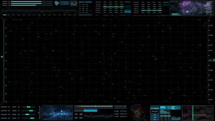 Aufkleber - HUD Smart Artificial Intelligence Copy Space Infographic Template. Cyber Technology Futuristic Element 4K Motion Monitor Display.