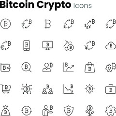 Wall Mural - Bitcount crypto currency icon set