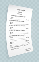 Aufkleber - payment check 3d paper document. buying financial invoice bill purchasing calculate pay vector isola