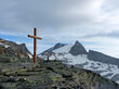 Summit cross of Riepenkopf mountain, Berlin high path, Zillertal Alps in Tyrol, Austria