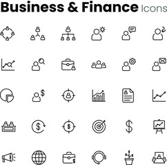 Wall Mural - Business and finance icon set