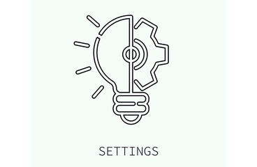 Poster - settings vector icon.  Editable stroke. Symbol in Line Art Style for Design, Presentation, Website or Apps Elements, Logo. Pixel vector graphics - Vector