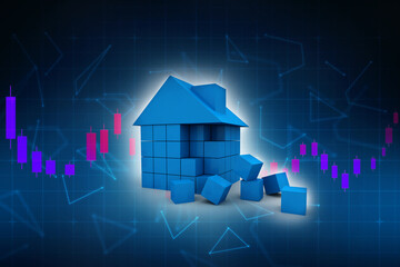Poster - 3D rendering Real estate industry
