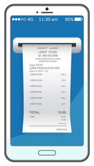 Aufkleber - bills online payment flat isometric vector concept of mobile payment, shoping, banking isolated on w