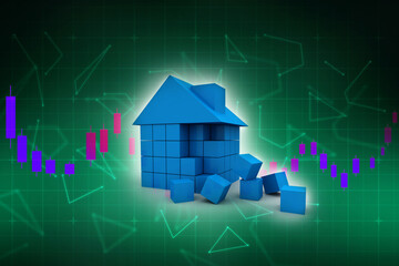Poster - 3D rendering Real estate industry
