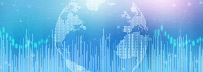 Poster - 2d rendering Stock market online business concept. business Graph 