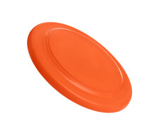 Orange Plastic Frisbee Disk Isolated On White