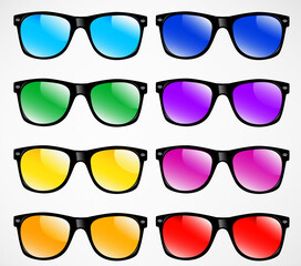 Wall Mural - Set of sunglasses vector illustration background. set of sunglasses vector illustration background.