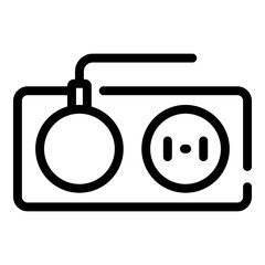 Poster - Wall electric plug icon. Outline wall electric plug vector icon for web design isolated on white background
