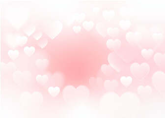 Hearts. Heart bokeh on pink color background for Valentine Day or for love scene or for Christmas festival or for wallpaper.